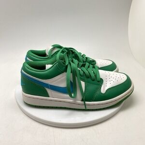 Nike Sneakers Womens 8 Air Jordan 1 Low Lucky Green Aquatone DC0774-304 Shoes